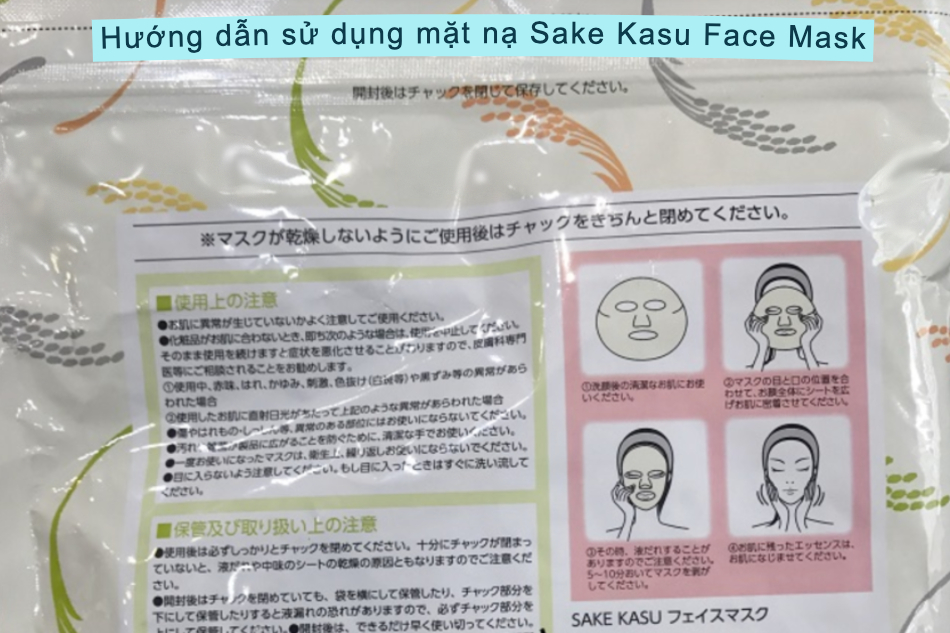 Hướng dẫn sử dụng mặt nạ Sake Kasu Face Mask