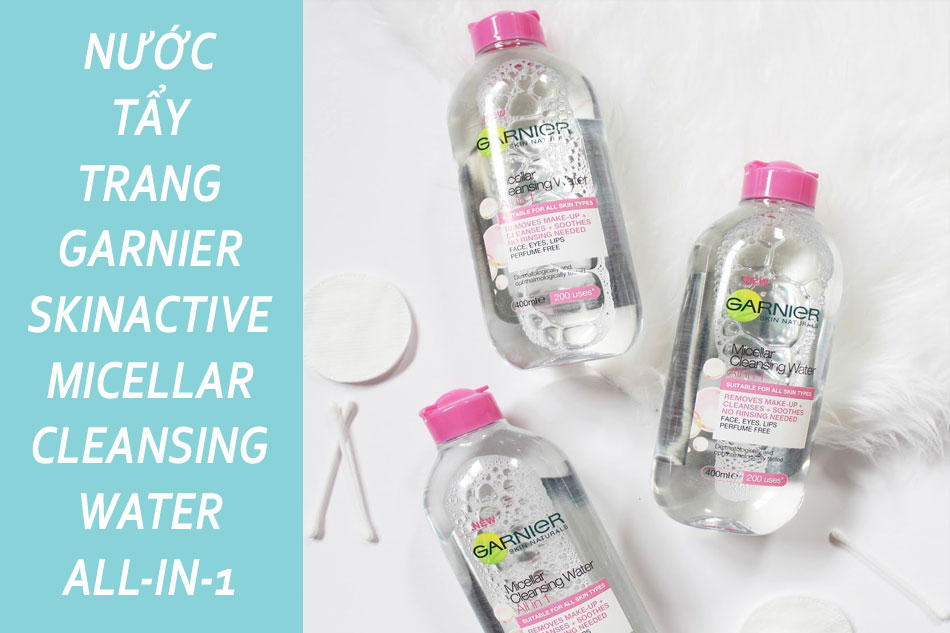 Nước tẩy trang cho da khô Garnier SkinActive Micellar Cleansing Water All-in-1