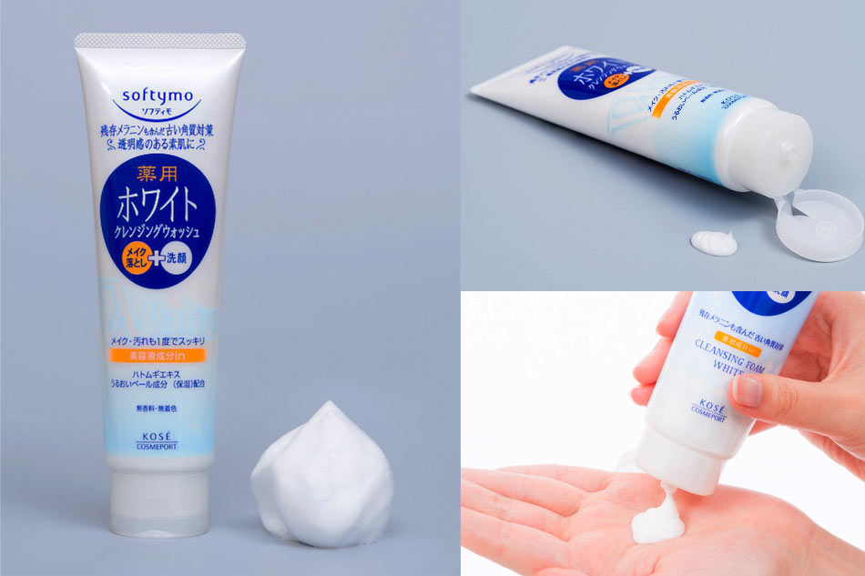 Sữa rửa mặt của Nhật Kose Softymo White cho da hỗn hợp mụn nhạy cảm