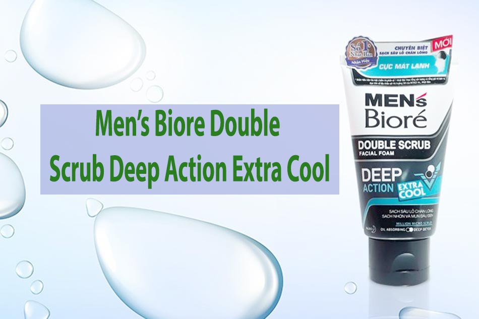 Sữa rửa mặt cho nam da hỗn hợp Men’s Biore Double Scrub Deep Action Extra Cool