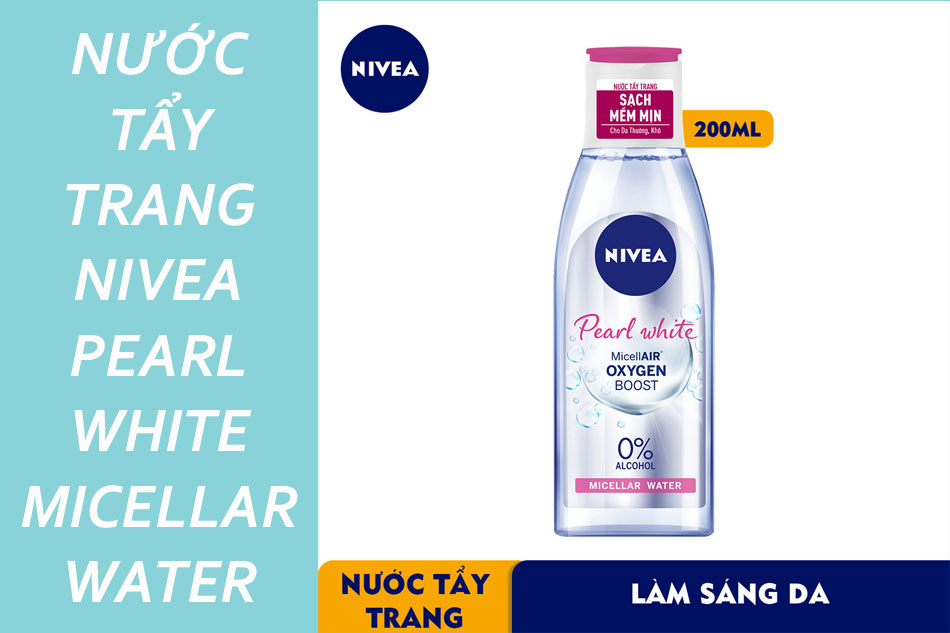 Nước tẩy trang giá bình dân Nivea Pearl White Micellar Water dành cho da khô